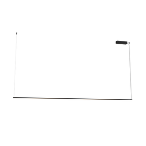 Czarna lampa wisząca LED 200 cm — 48W, liniowa oprawa nad stół i wyspę kuchenną