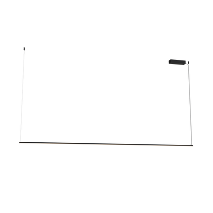 Czarna lampa wisząca LED 200 cm — 48W, liniowa oprawa nad stół i wyspę kuchenną