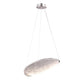 Chromowa lampa wisząca LED z akrylem — 17W, ø47 cm do jadalni i salonu