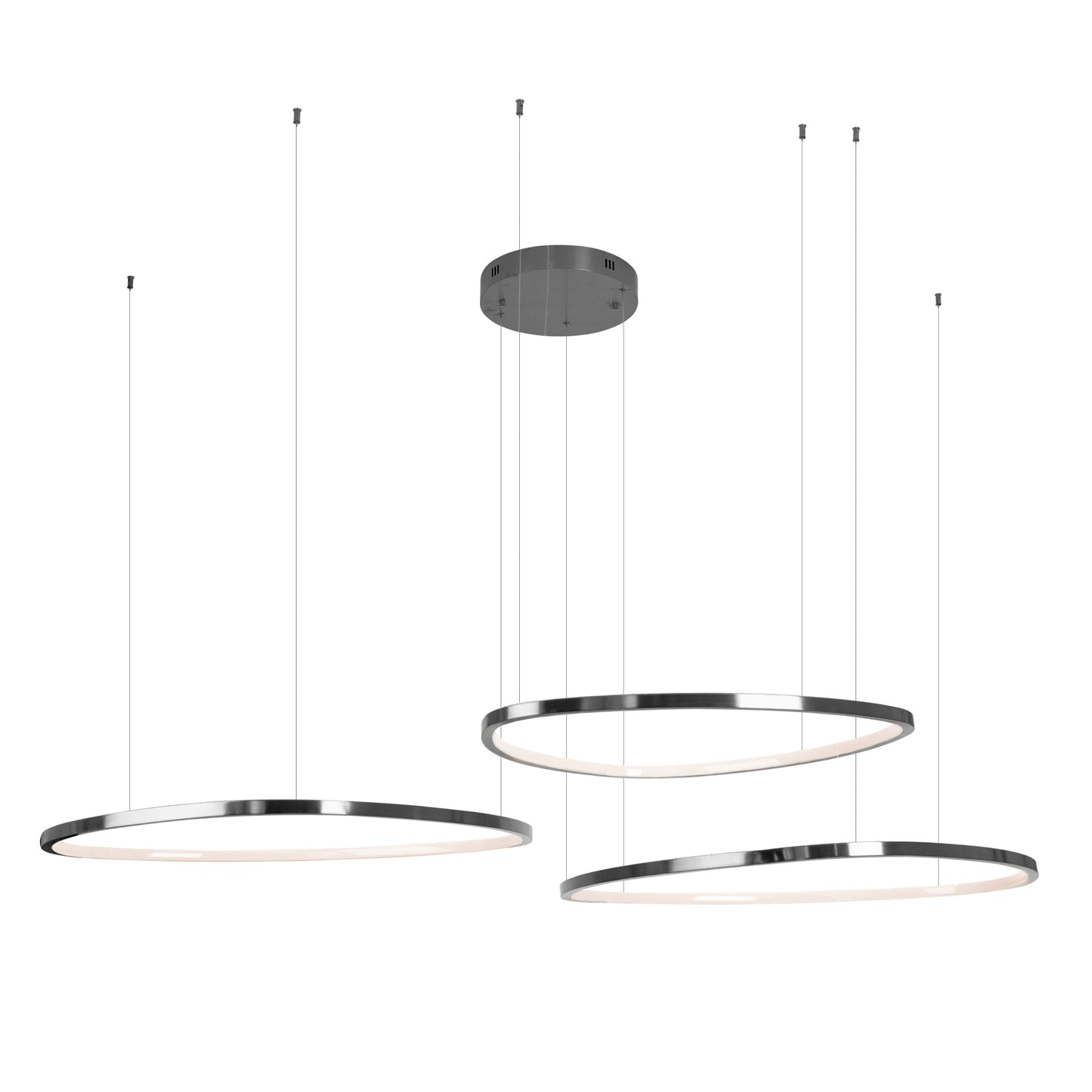 Czarna lampa wisząca LED z ringami — ø94 cm, 3966 lm do salonu i jadalni