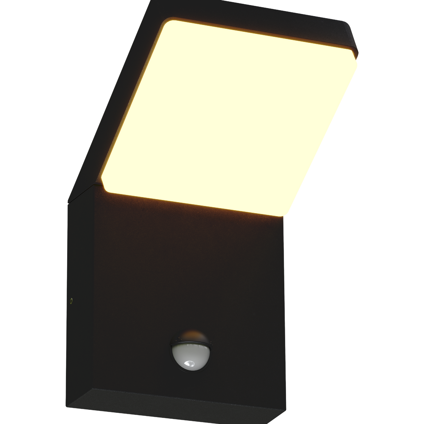 Czarny kinkiet elewacyjny LED z czujnikiem ruchu — 20W, IP66, do domu i garażu