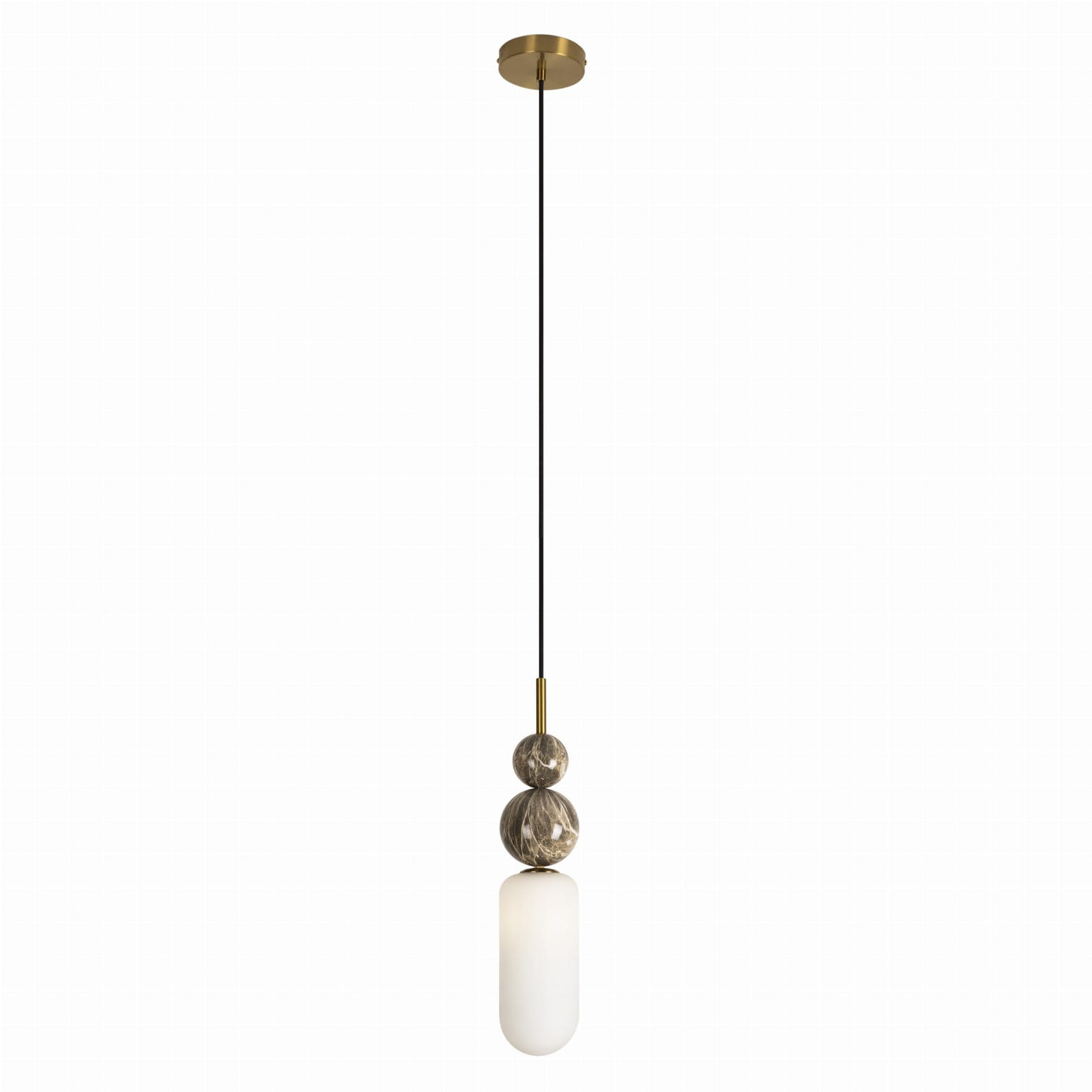 Złoto-biała lampa wisząca G9 ze szkłem — stal nierdzewna, 120 cm