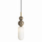 Złoto-biała lampa wisząca G9 ze szkłem — stal nierdzewna, 120 cm