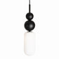 Czarno-biała lampa wisząca G9 ze szkłem — stal nierdzewna, 120 cm