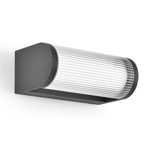 Antracytowa lampa elewacyjna LED — nastrojowe oświetlenie ogrodu, tarasu i wejścia