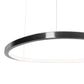 Czarna lampa wisząca LED z ringami — ø55 cm, 1420 lm do jadalni i kuchni