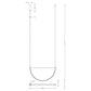 Złota lampa wisząca LED z łukami — 30W, 96 cm do salonu i jadalni