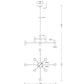 Czarna lampa wisząca LED z trawertynowymi kulami — ø112 cm, 54W do salonu i jadalni