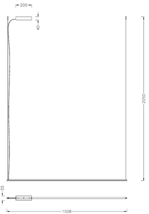 Czarna lampa wisząca LED 150 cm — 38W, liniowa oprawa nad stół i do jadalni