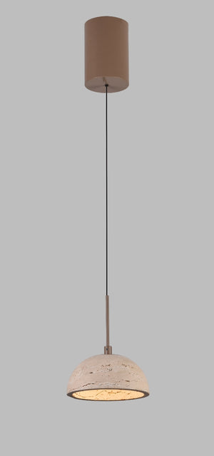 Lampa wisząca z kloszem z trawertynu LED — regulowana wysokość, do jadalni i kuchni