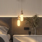Złoto-biała lampa wisząca G9 ze szkłem — stal nierdzewna, 120 cm