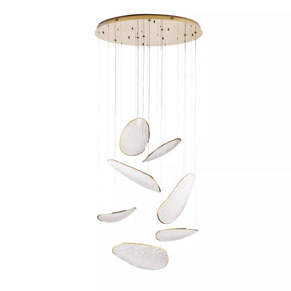 Złota lampa wisząca LED — elegancki żyrandol do wysokich wnętrz i przestrzeni reprezentacyjnych