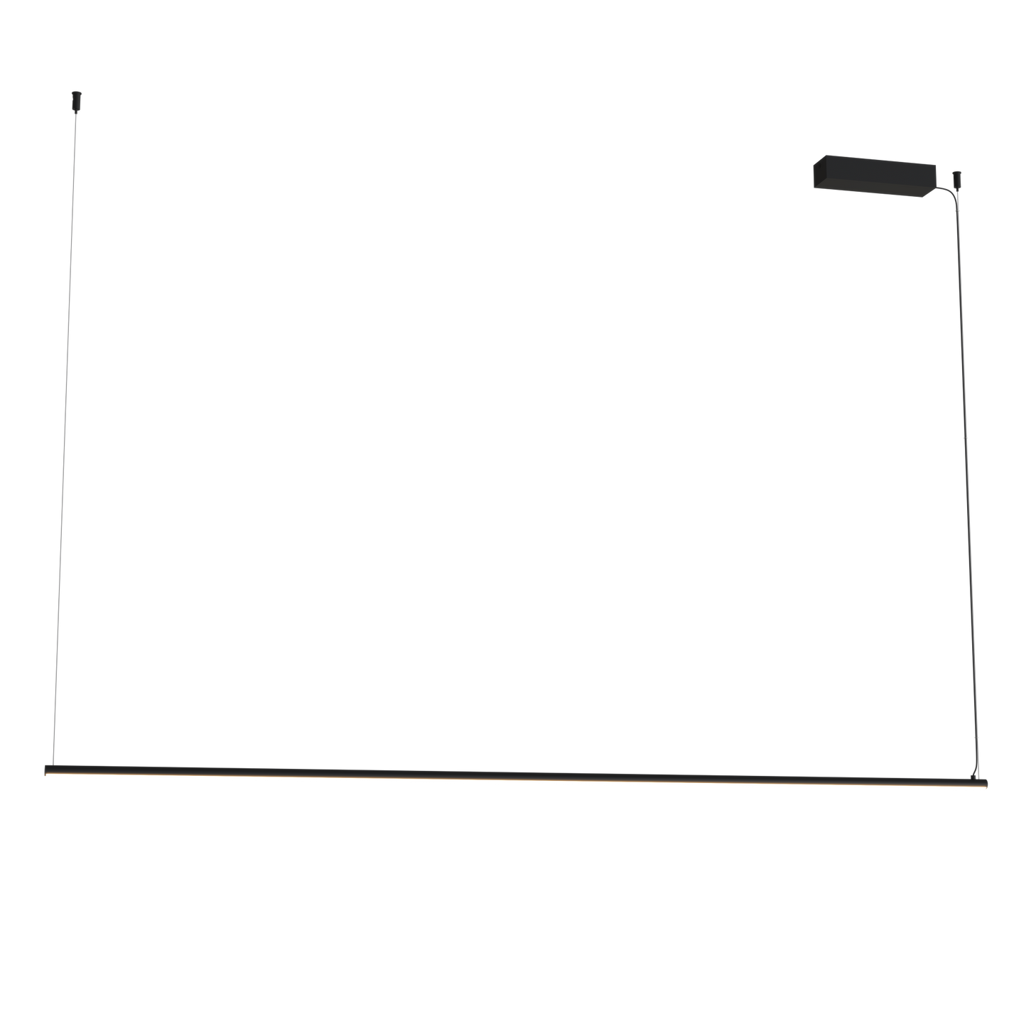 Czarna lampa wisząca LED 150 cm — 38W, liniowa oprawa nad stół i do jadalni