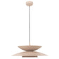 Lampa wisząca LED beż taupe — nowoczesny klosz aluminiowy 50 cm do salonu i jadalni