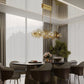 Złota lampa wisząca LED ze szkłem — 51W, 92 cm do salonu i jadalni