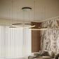Czarna lampa wisząca LED z ringami — ø94 cm, 3966 lm do salonu i jadalni