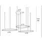 Czarna lampa wisząca LED z ringami — ø94 cm, 3966 lm do salonu i jadalni