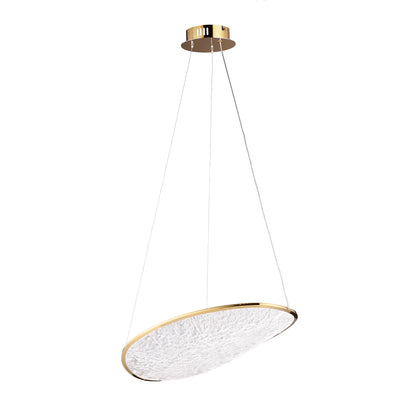Złota lampa wisząca LED z akrylem — 17W, ø47 cm do salonu i jadalni