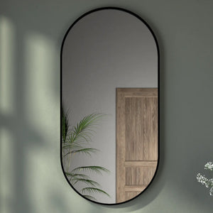 Lustro Solo Black owalne w czarnej ramie aluminiowej