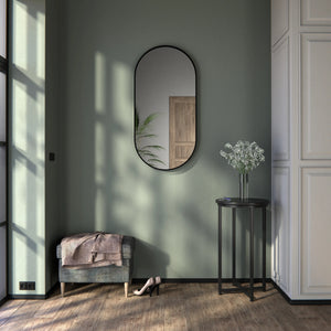 Lustro Solo Black owalne w czarnej ramie aluminiowej