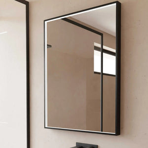 Lustro Porto LED w czarnej ramie aluminiowej 60×80 cm
