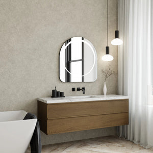 Lustro Glam Black LED w czarnej ramie aluminiowej 75×80 cm