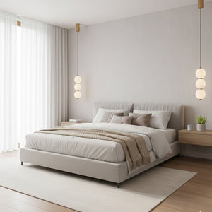 Lampa wisząca PERLA LED 12 cm - złoty akcent z trzema białymi kloszami