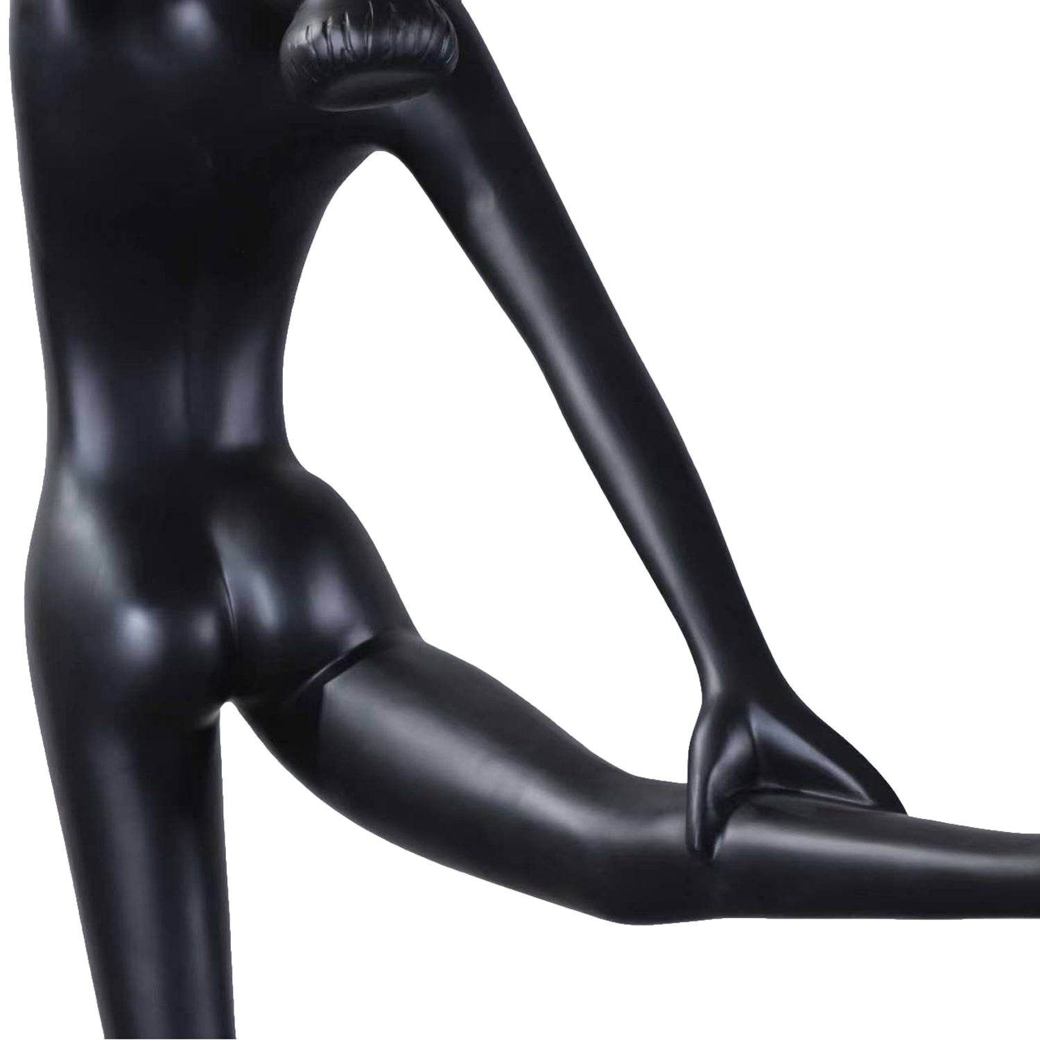 Lampa podłogowa WOMAN BALLERINA 215 cm - czarna figura tancerki z białym kloszem