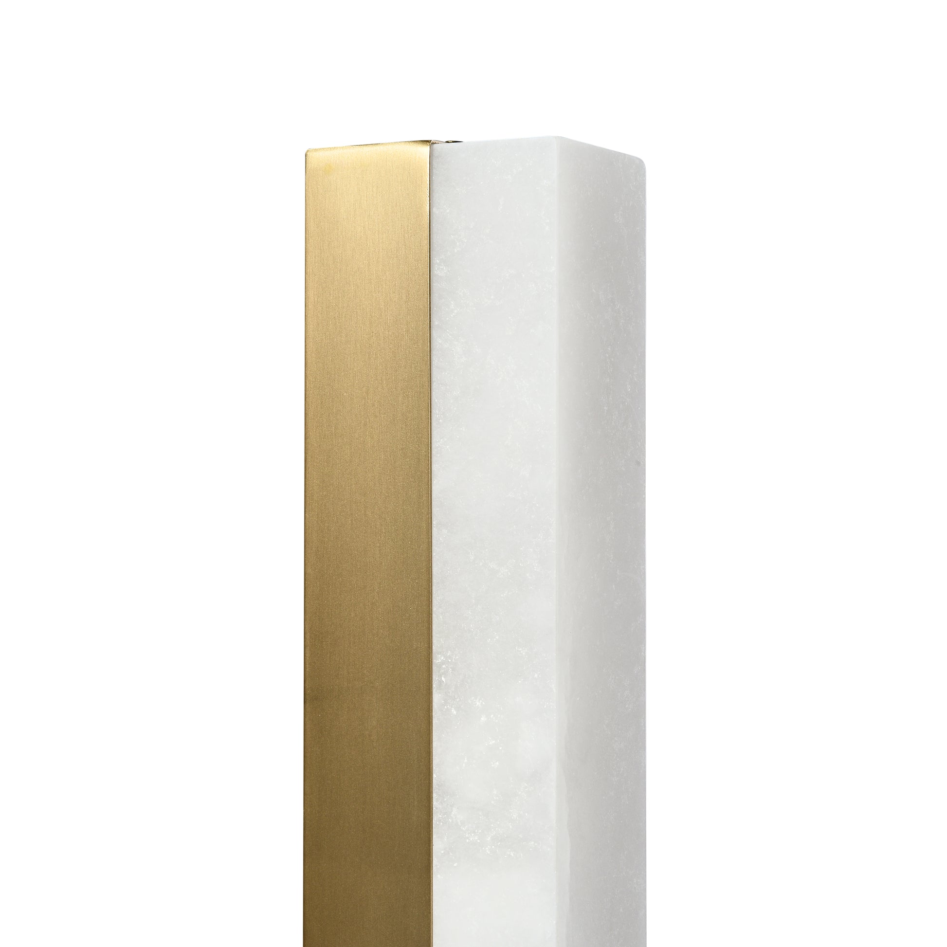 Lampa ścienna BLOCK 40 cm - kinkiet prostokątny, biały marmur i mosiądz