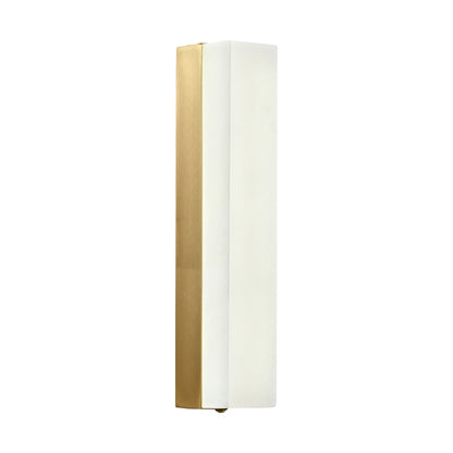 Lampa ścienna BLOCK 40 cm - kinkiet prostokątny, biały marmur i mosiądz