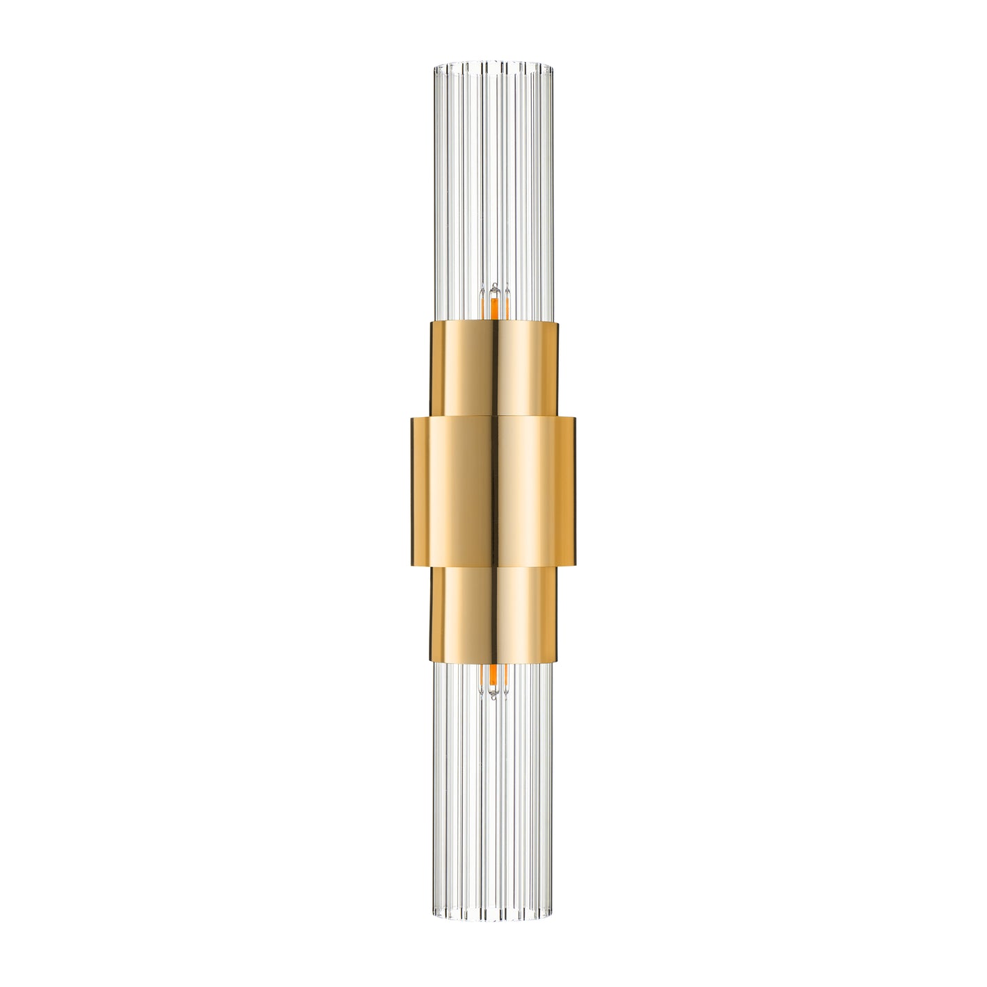 Lampa ścienna GLOW 46 cm - kinkiet złoty, szkło ryflowane