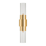 Lampa ścienna GLOW 46 cm - kinkiet złoty, szkło ryflowane