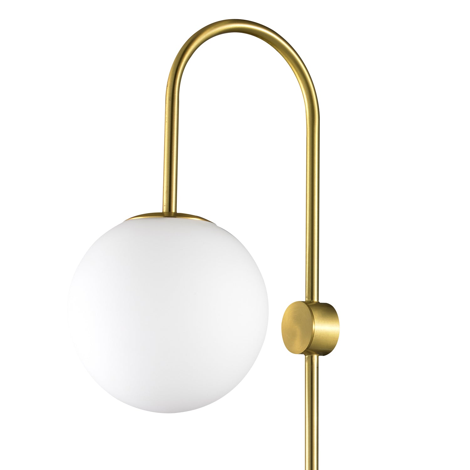 Lampa ścienna DANTE 78 cm - kinkiet złoty z białym kloszem