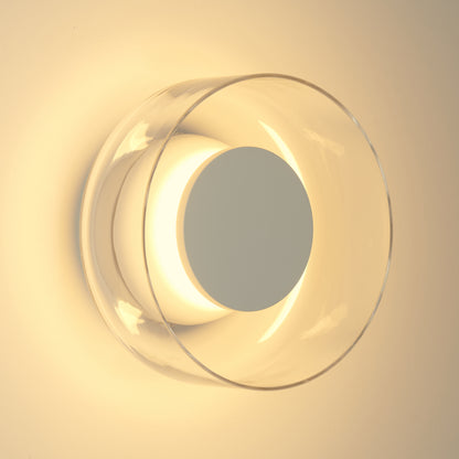 Lampa ścienna DONUT 18 – LED, szkło transparentne, biały środek