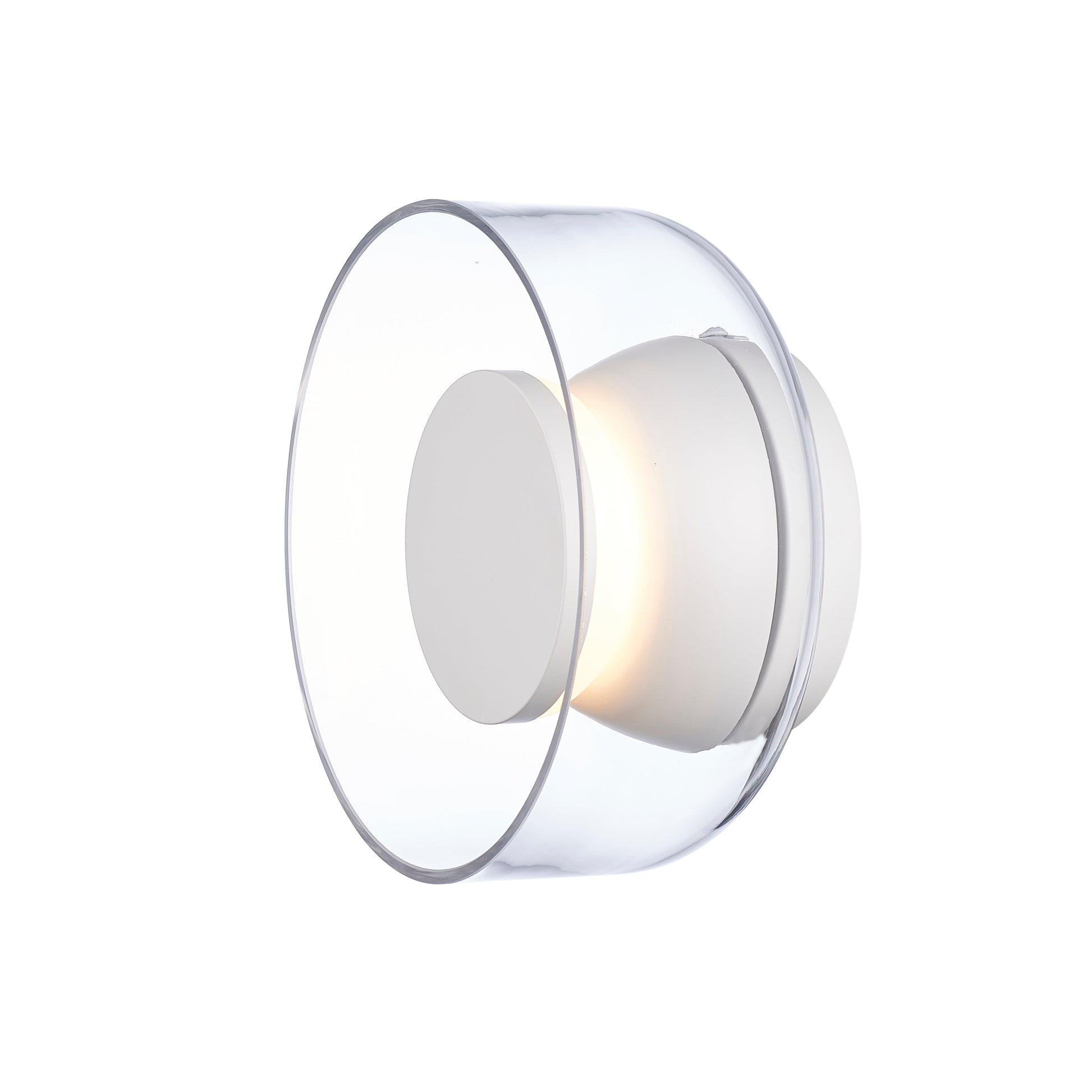 Lampa ścienna DONUT 18 – LED, szkło transparentne, biały środek