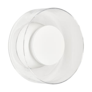 Lampa ścienna DONUT 18 – LED, szkło transparentne, biały środek