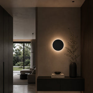 Lampa ścienna NYX 20 cm - LED okrągła, metalowa, czarna