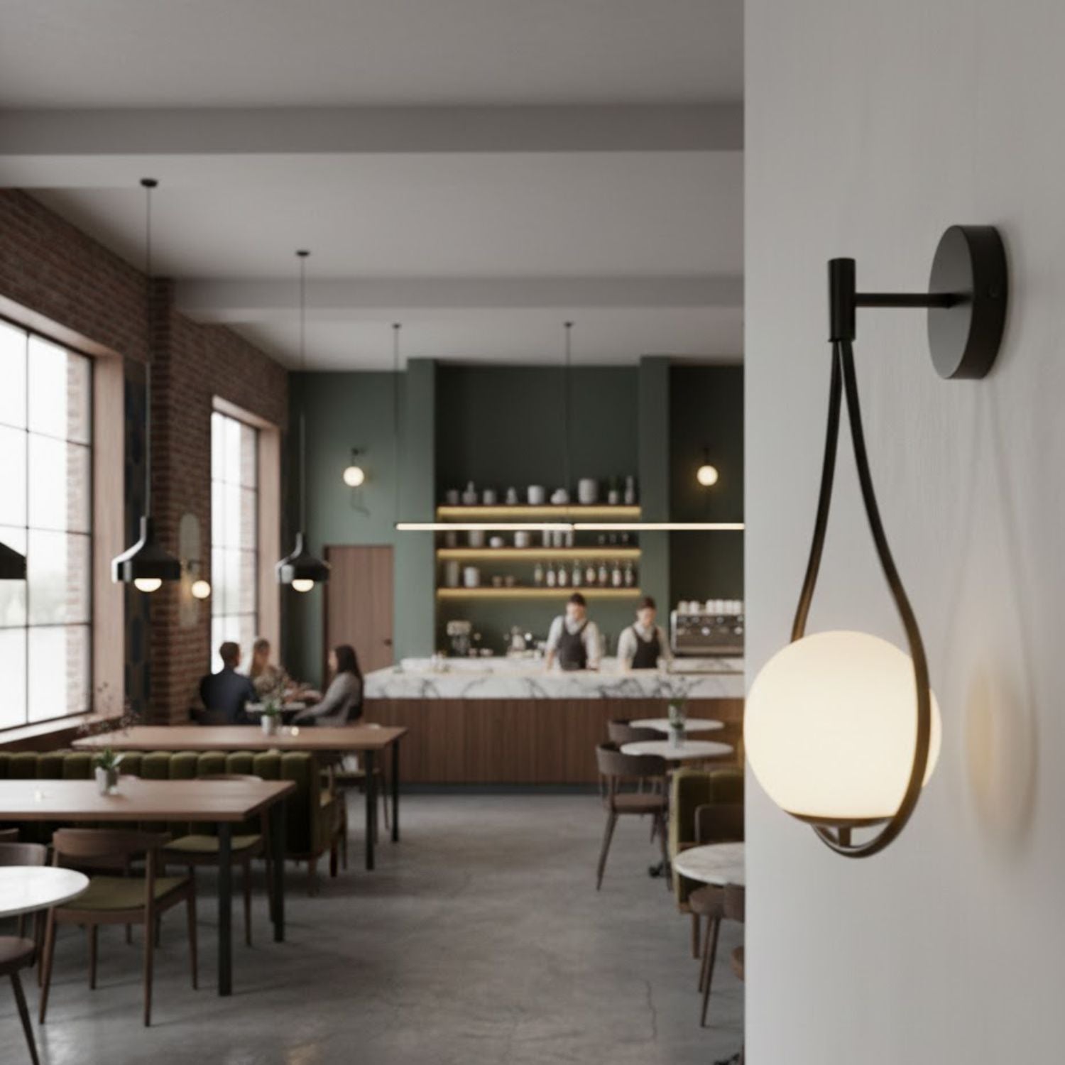 Lampa ścienna DROP, 45 cm - czarny, do wnętrz mieszkalnych i komercyjnych