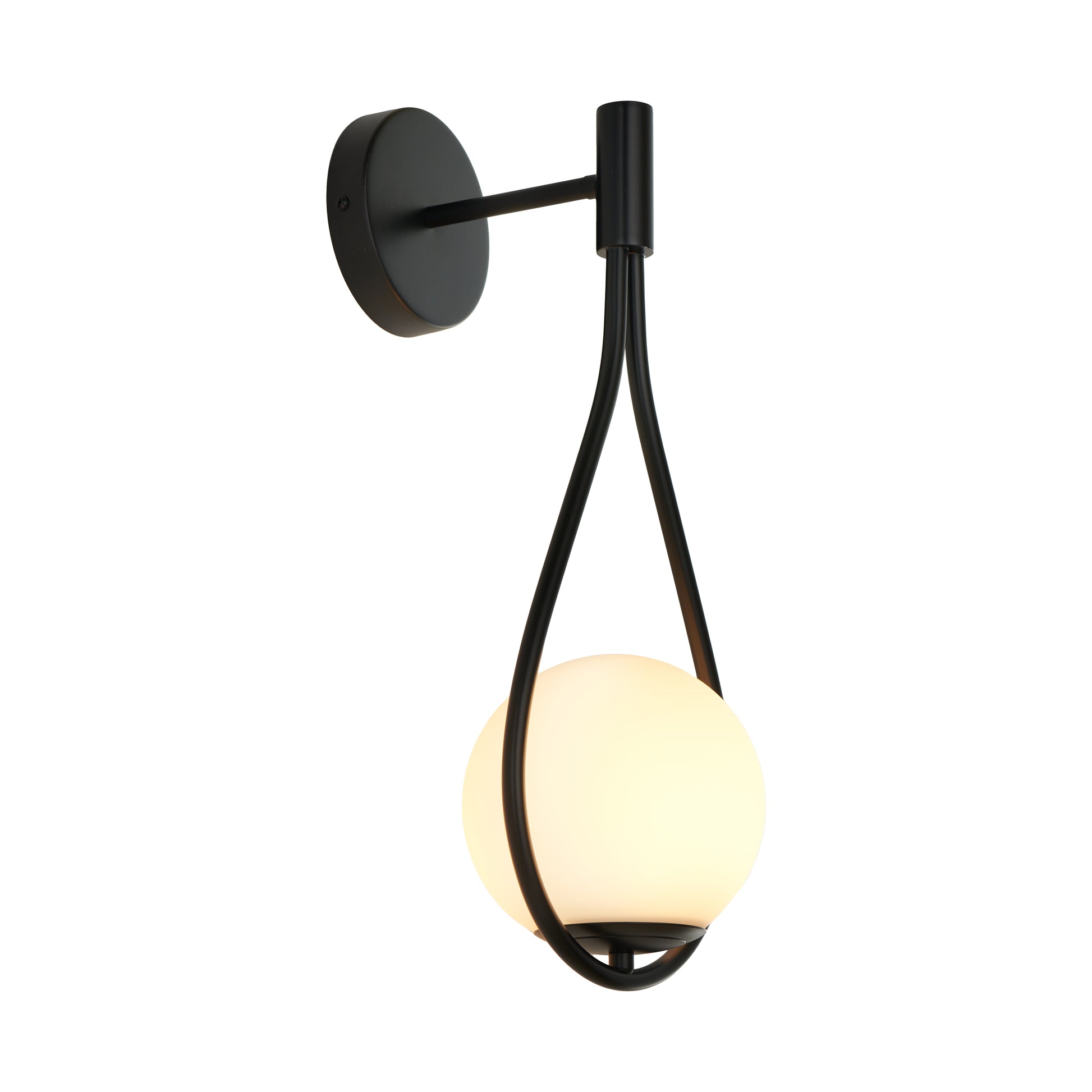 Lampa ścienna DROP, 45 cm - czarny, do wnętrz mieszkalnych i komercyjnych