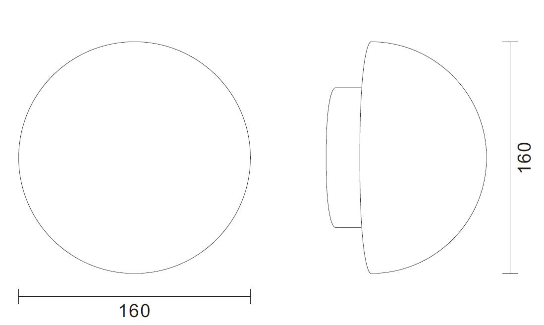 Lampa ścienna BUTTON, 16 cm - LED, złoty, półkulisty
