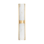 Lampa ścienna MURO LED 66 cm - biały alabaster, złote detale