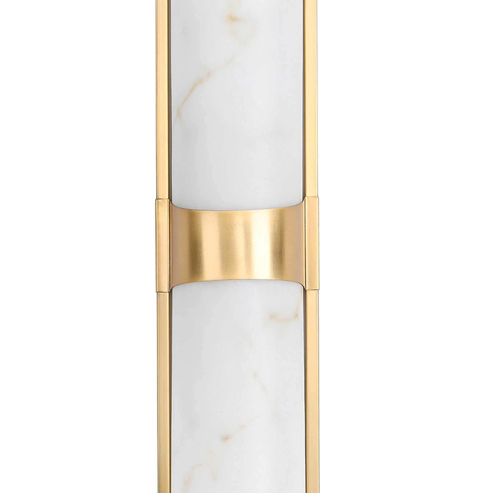 Lampa ścienna MURO LED 66 cm - biały alabaster, złote detale