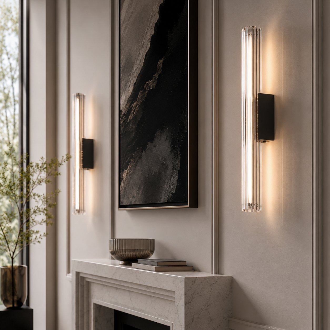 Lampa ścienna VERTI 40 cm -LED, transparentna tuba