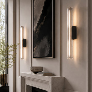 Lampa ścienna VERTI 40 cm -LED, transparentna tuba