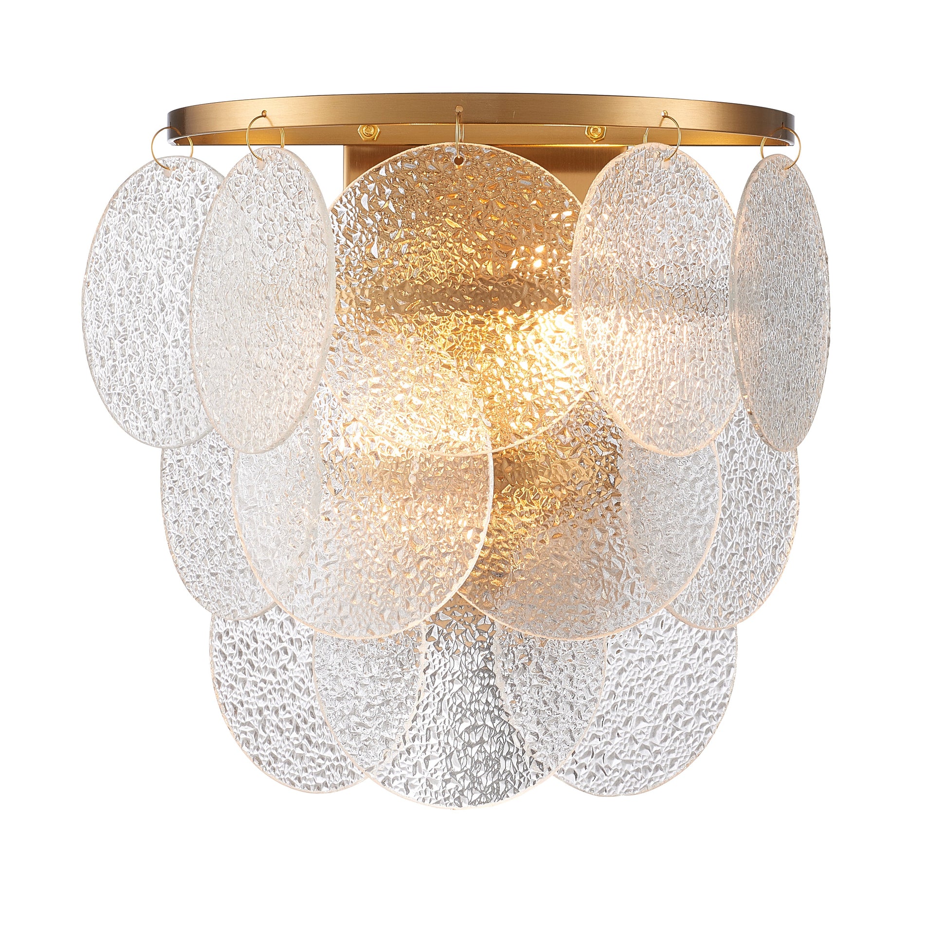 Lampa ścienna FIORE 30 cm - kinkiet złoty, kryształowy