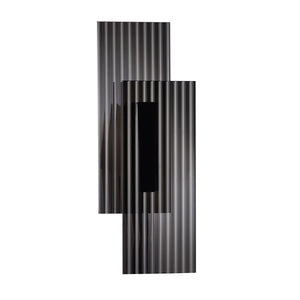 Lampa ścienna NOIR LED, kinkiet czarny ryflowany dwustronny