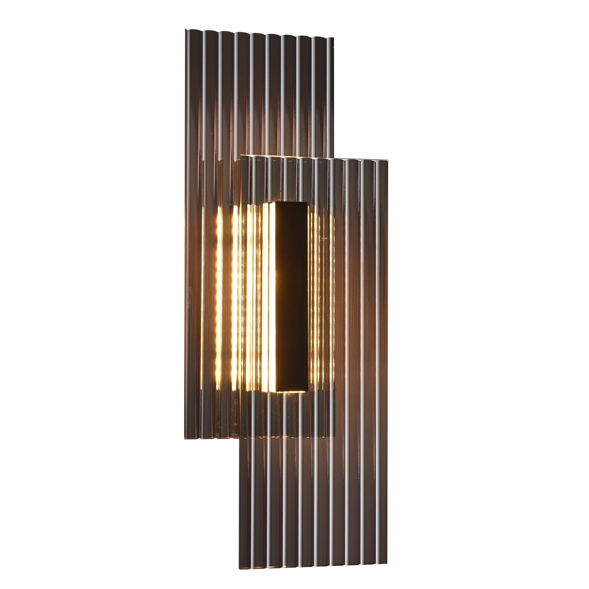 Lampa ścienna NOIR LED, kinkiet czarny ryflowany dwustronny