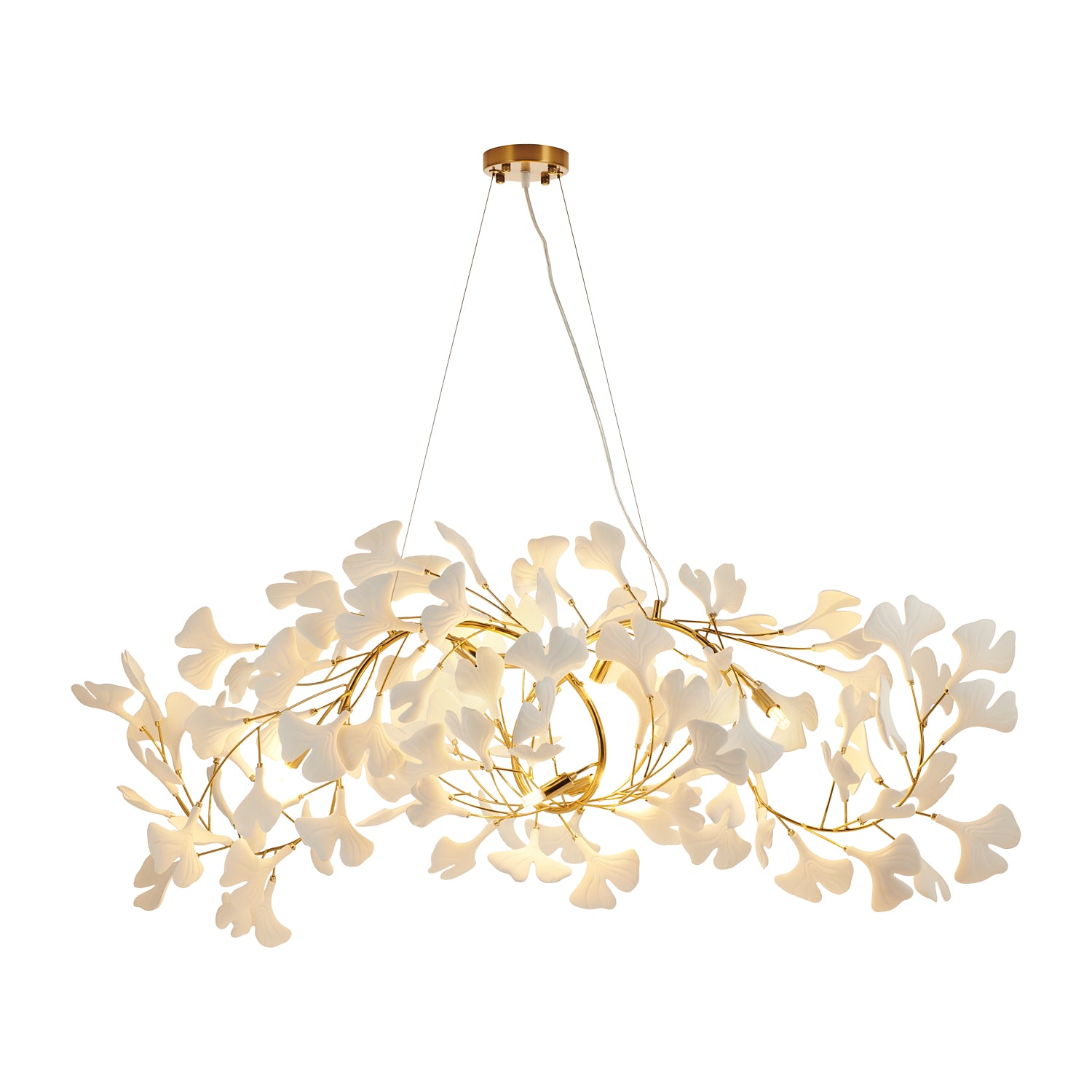 Lampa wisząca BOTANIKA WAVE 125 cm - złota, G9, regulowana, designerska
