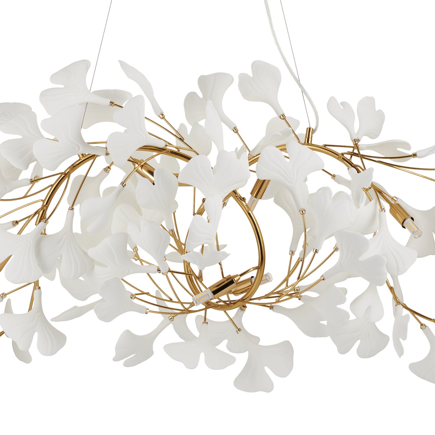 Lampa wisząca BOTANIKA WAVE 125 cm - złota, G9, regulowana, designerska