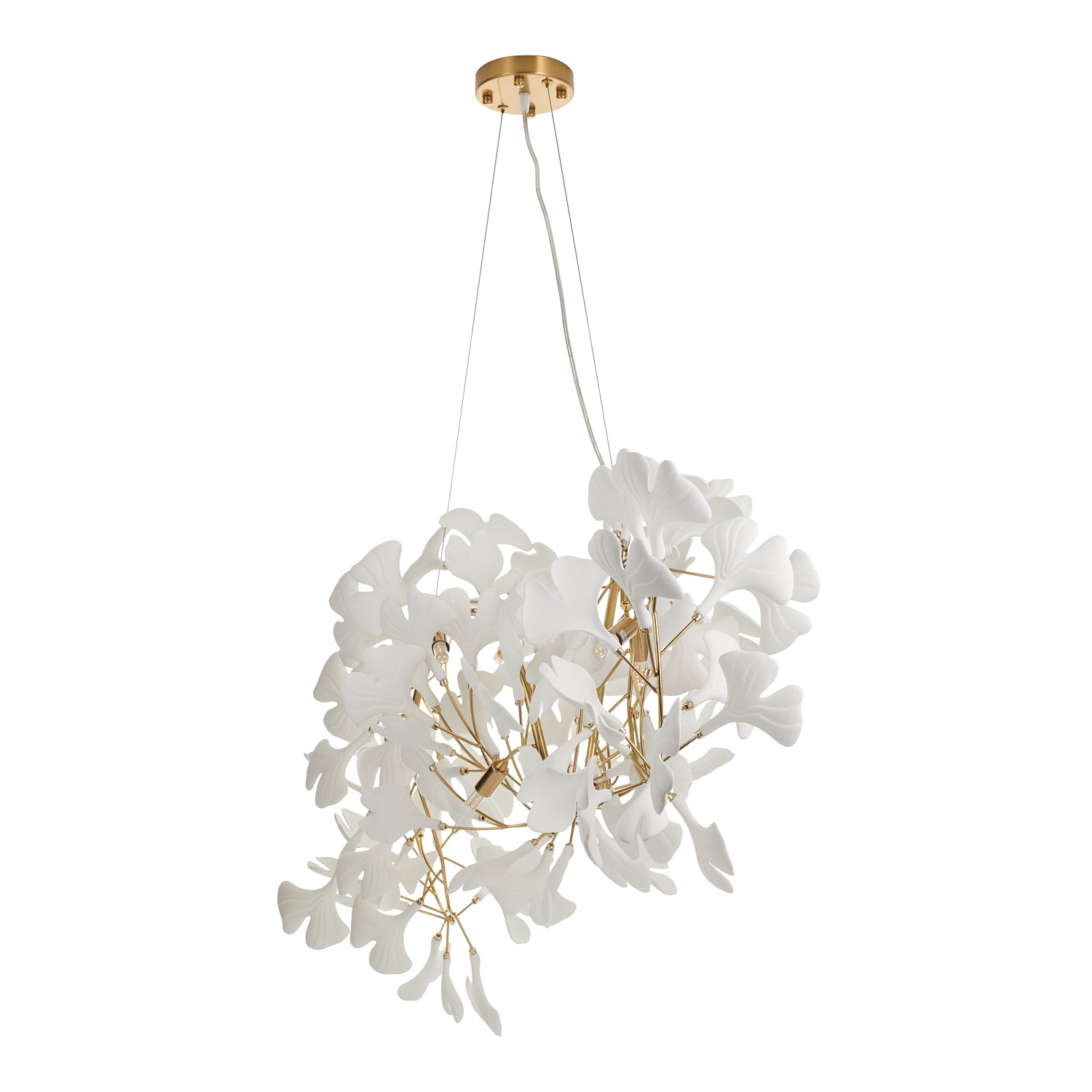 Lampa wisząca BOTANIKA WAVE 125 cm - złota, G9, regulowana, designerska